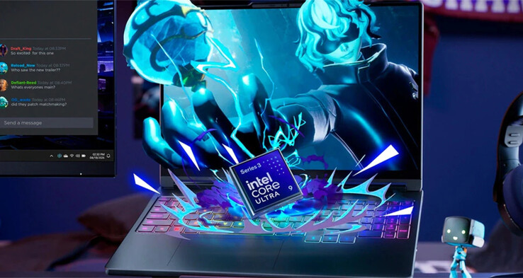 Lenovo Legion 5i Gen 11 promotional graphic highlighting Intel Core Ultra and RGB keyboard
