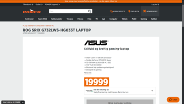 The apparent new Asus notebook sales pages lack images as yet. (Source: Power.dk)