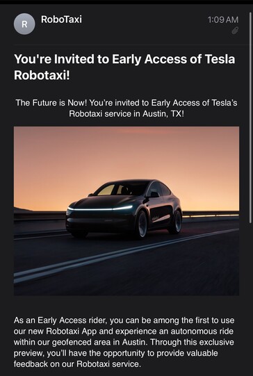 Tesla Robotaxi launch invite.