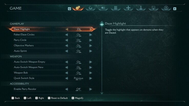 There is an overwhelming number of customiztion options in Doom The Dark Ages