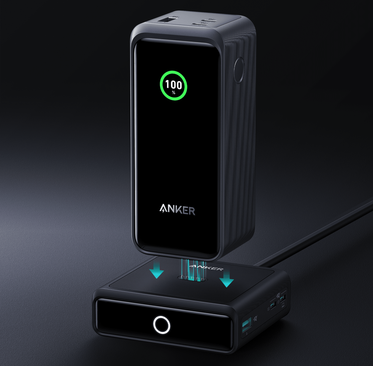 The Anker Prime 20,000 mAh Power Bank charges 3 devices at once