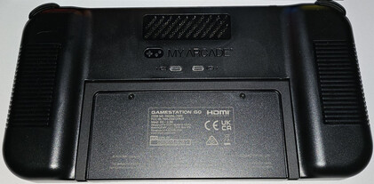 Two USB-C ports for controllers are integrated on the back of the Gamestation Go (Image source: Marc Zander, Notebookcheck)