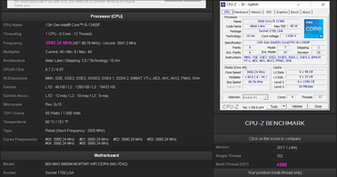 i5-12400F entry. (Image source: CPU-Z Validator via @TUM_APISAK)