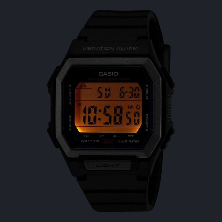 The Casio W-738H watches have an amber backlight