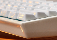 Cerakeys Peak60 ceramic keyboard case glaze detail. (Image source: Cerakey)