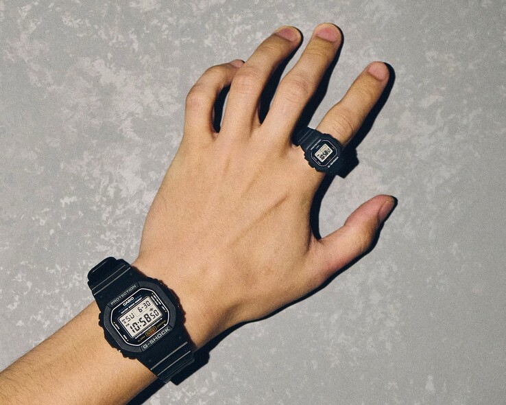 The Nano ring is roughly one-tenth the size of a regular G-Shock. (Image source: Casio)