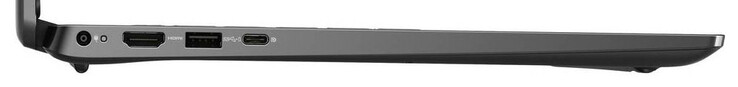 Left side: Power port, HDMI, USB 3.2 Gen 1 (USB A), USB 3.2 Gen 2 (USB-C; Displayport, Power Delivery)