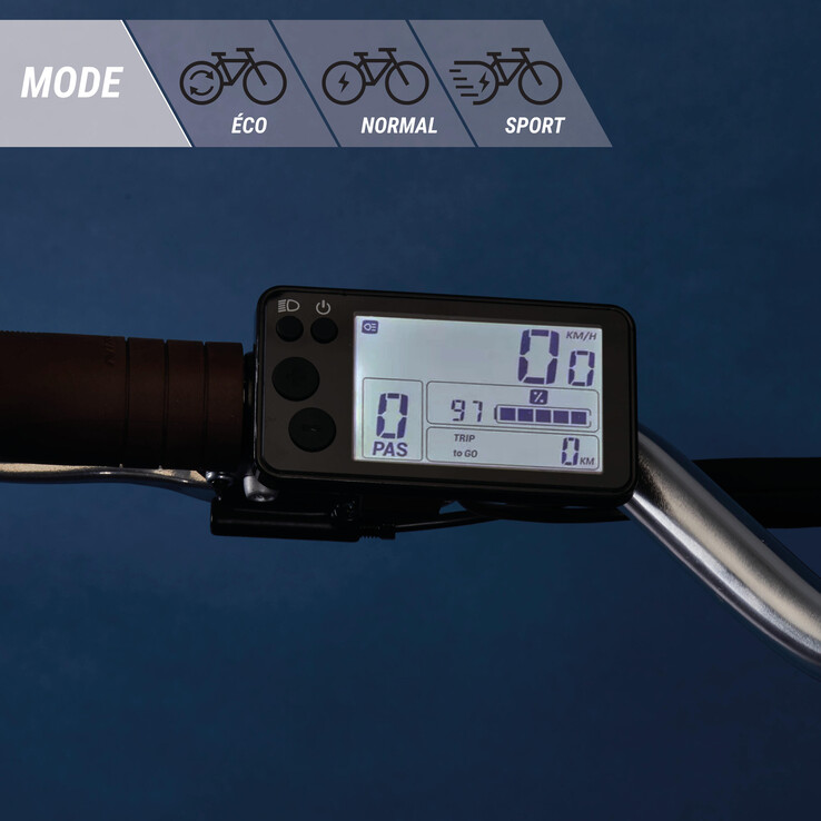 The Decathlon Elops 900 Electric City Bike has an LCD controller. (Image source: Decathlon)