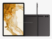 The Galaxy Tab S9 FE Plus is expected to launch later this year with a 12.4-inch display. (Image source: @OnLeaks & WolfofTablet)