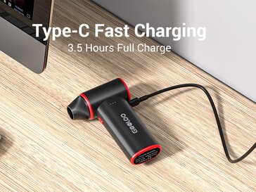 The Gooloo F3 cordless electric air duster features a 5,000 mAh battery (Image source: Gooloo)