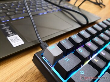We like that the USB cable is detachable. The keyboard provides no other USB passthrough ports
