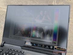 Outdoors on a bright overcast day