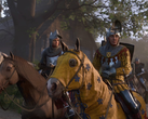 A screengrab showing Kingdom Come Deliverance 2's Henry and Hans Capon riding horses