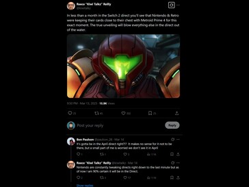 Kiwi Talkz Metroid Prime 4: Beyond Switch Direct X post (Image source: screenshot, Kiwi Talkz X account)