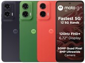 The Moto G35 5G comes in Leaf Green, Midnight Black, and Guava Red colorways (Image source: Motorola)
