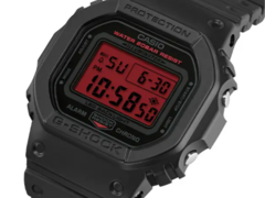 The Casio G-Shock DW5600BBR-1 (pictured) will have a unique deep amber-red display. (Image source: Great G-Shock World)