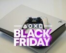 Sony will kickstart Black Friday with €100 off the PS5 and PS5 Pro, according to recent leak. A PS console with a controller and bright decorative lights pictured. (Image source: Kerde Severin on Unsplash, edited)