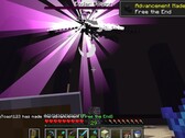 A screengrab of a user slaying the Ender Dragon in Minecraft