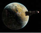 A spaceship flying past a planet. (Image source: Andrej Sachov - Unsplash)