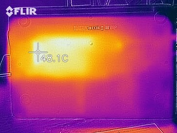 Heatmap of the bottom of the device under load