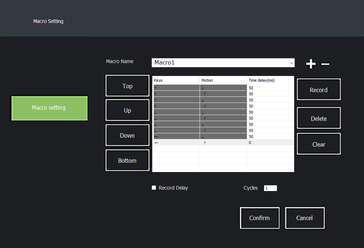 Macro recording with three profile options