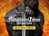 Promotional artwork for Kingdom Come: Deliverance next-gen update showing Henry holding a sword.