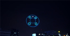 Drones take on a Mate 40-inspired shape over Beijing. (Source: MyDrivers)