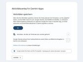 Google settings page showing the Keep Activity toggle set to on