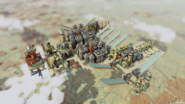 Players also need to generate enough lift to keep their city airborne – using not only engines, but balloons as well. (Pictured: A screenshot from Airborne Kingdom)