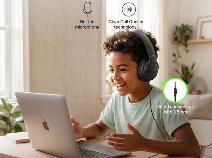 The SoundForm Play ANC headphones come with a microphone and can be used with an audio cable.
