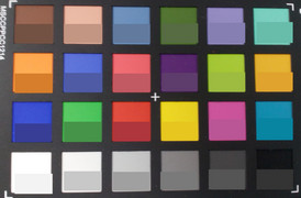 Picture of the ColorChecker chart: The original color is in the lower half of each patch.