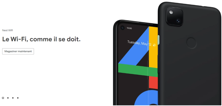 The Pixel 4a as it was shown on Google Canada. (Image source: Google Canada via @haidernawaz99)