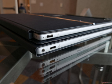ARM (top) vs. Intel (bottom). The 3.5 mm audio jack has been relocated to the opposite corner for the Intel unit
