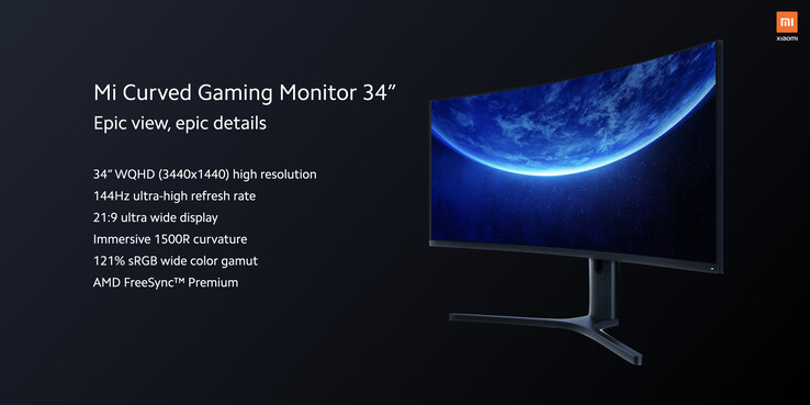 Xiaomi Mi curved gaming monitor specifications (image via Xiaomi)