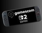 Nintendo Switch 2 showing Gamescom logo (Image source: Gamescom, Nintendo of America with edits)