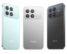 The Xiaomi Poco F8 Pro in its three launch colours. (Image source: Xiaomi via Sudhanshu Ambhore - edited)