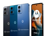 Motorola will sell the Moto G34 5G in at least three colour options, one with a leather-look finish. (Image source: MySmartPrice - edited)
