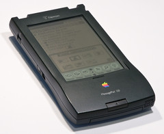 Apple&#039;s Newton platform made its debut at Macworld Boston in 1993 but was marred by a poor OS and non-functional handwriting recognition on release. (Source: The Register)