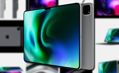The unofficial renderings of the 2022 Apple iPad Pro show the display notch front and center. (Image source: @ld_vova - edited)