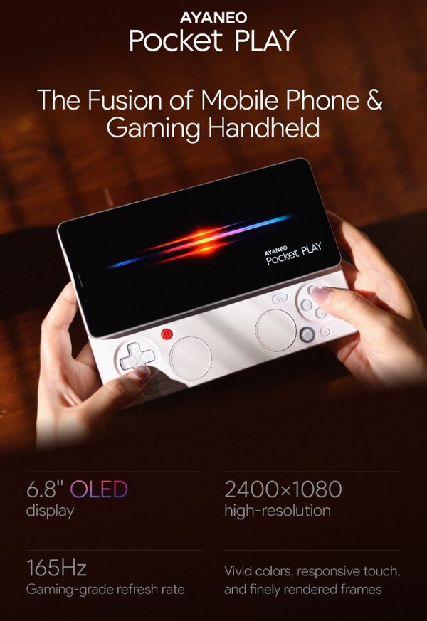 The Ayaneo Pocket Play will have a 165Hz refresh rate. (Image source: Ayaneo)