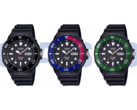 From left to right, the Casio MRW230H-1E1V, MRW230H-1E2V, and MRW230H-1E3V. (Image source: Casio)
