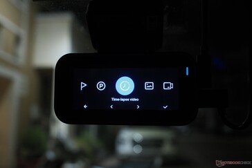 You can access a variety of functions from the dashcam's display itself...