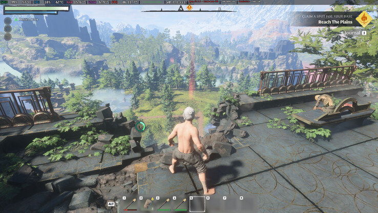 Enshrouded runs at 80 - 100 FPS on the gaming PC with Kubuntu from GamingOnLinux (Image: Keen Games/GamingOnLinux)