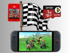 Mario Kart World Switch 2 storage benchmark (Image source: Nintendo of America, Lexar with edits)