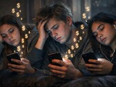 Teens doomscrolling social media while social media providers profit.