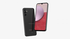 The Galaxy A14 is imagined as an affordable S23 clone in a new leak. (Source: OnLeaks x GizNext)