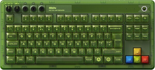8BitDo Retro 87 Mechanical Keyboard Xbox Edition UK layout. (Image source: 8BitDo)