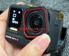 The Insta360 Ace Pro 2 leaked image revealed the 'dual AI chip' text underneath the front-mounted display. (Image source: PhotoRumors)