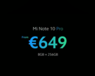 The Snapdragon 730G-powered Mi Note 10 Pro costs €649.