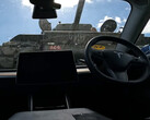 The Sherman tank climbing over a Tesla Model 3. (Image source: LBD/YT)